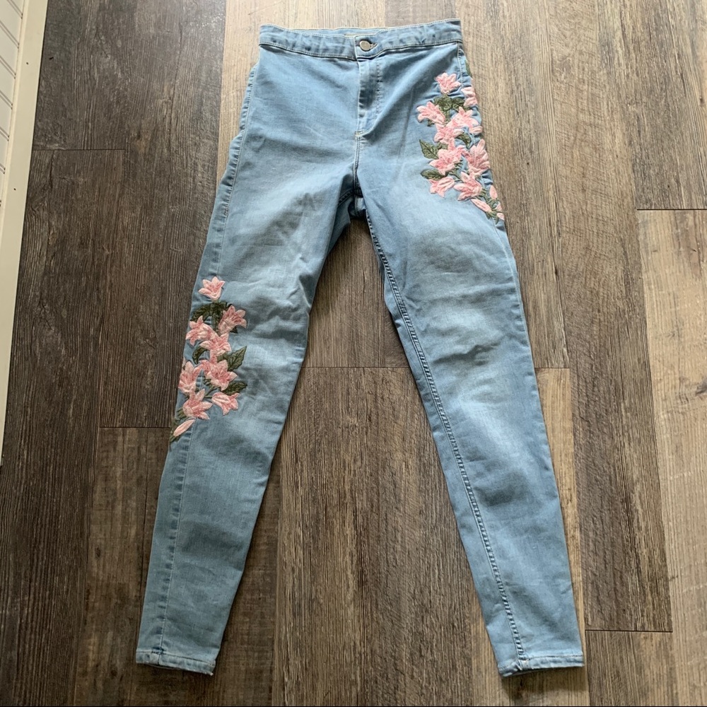 TopShop | Joni Floral Embroidered Jeans
